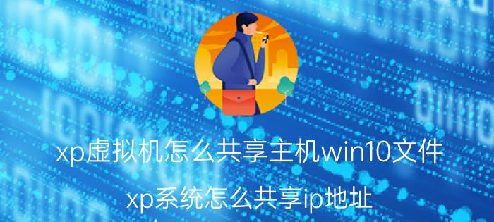 xp虚拟机怎么共享主机win10文件 xp系统怎么共享ip地址？